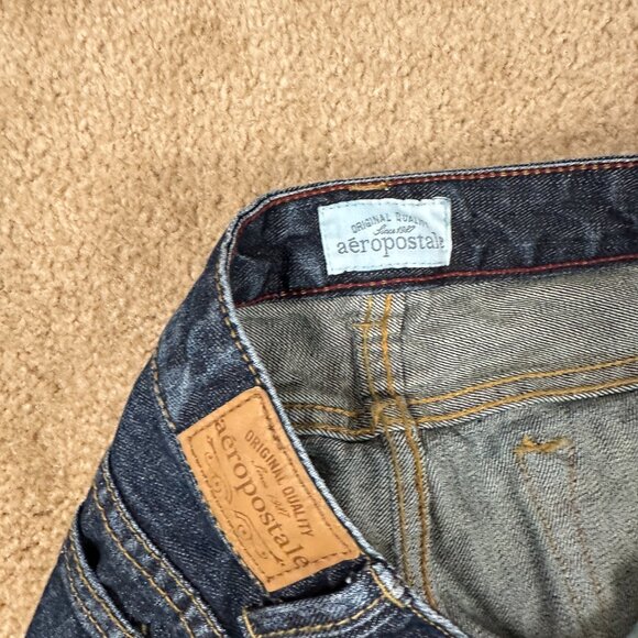 Y2K Aeropostale Hailey Flare Boot Cut Denim Jeans Size 5/6 Long Rip Distressed - Picture 4 of 10